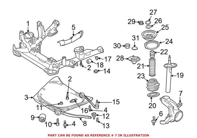 BMW Steering Knuckle - Front Passenger Right 31213412020